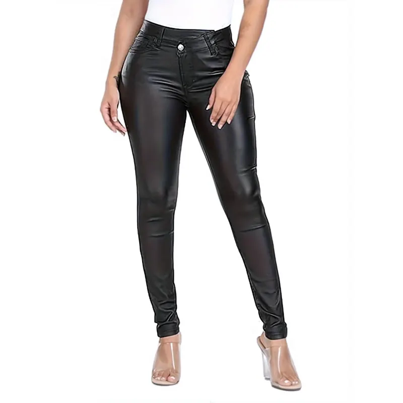 All-Season Stretchy Skinny PU Leather Pants
