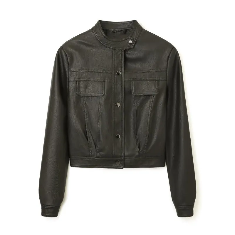 Buttery-Soft Faux Leather Jacket in American Vintage Style