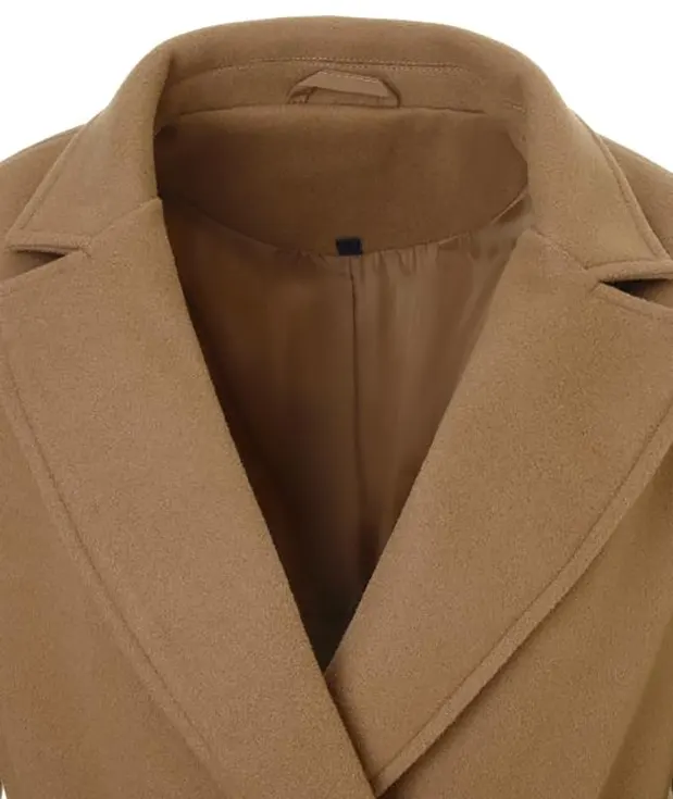French Vintage Double-breasted Long Woolen Trench Coat