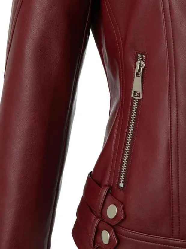 Sporty PU Leather Moto Jacket with Stand Collar