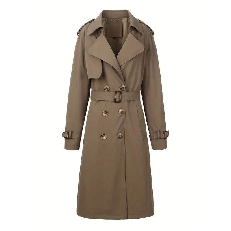 Double-Breasted Trench Coat with Belt