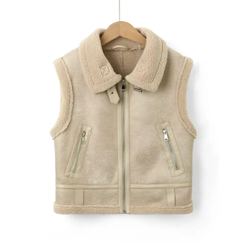 Zipper Stand Collar Heavyweight Sherpa Vest