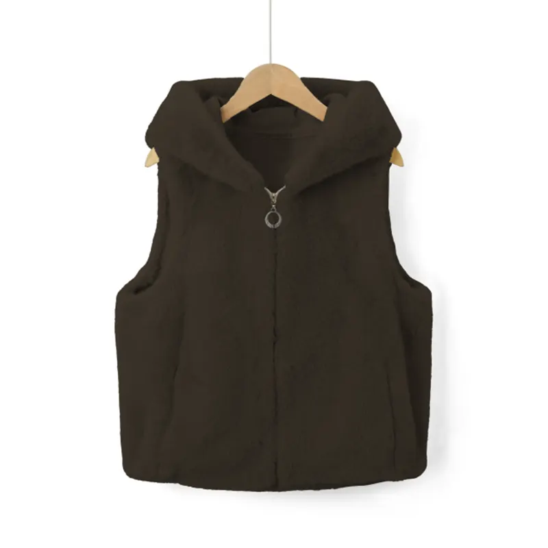 Multi-color Hooded Premium Soft Faux Fur Waistcoat