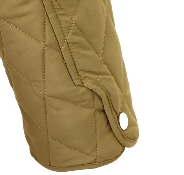 Solid Contrast Collar Hoodless Padded Jacket